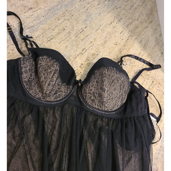 New! Lot of 2 Plus Size 38DD Cacique 2 pc Seriously Sexy Lingerie Babydoll Thong - Picture 10 of 16